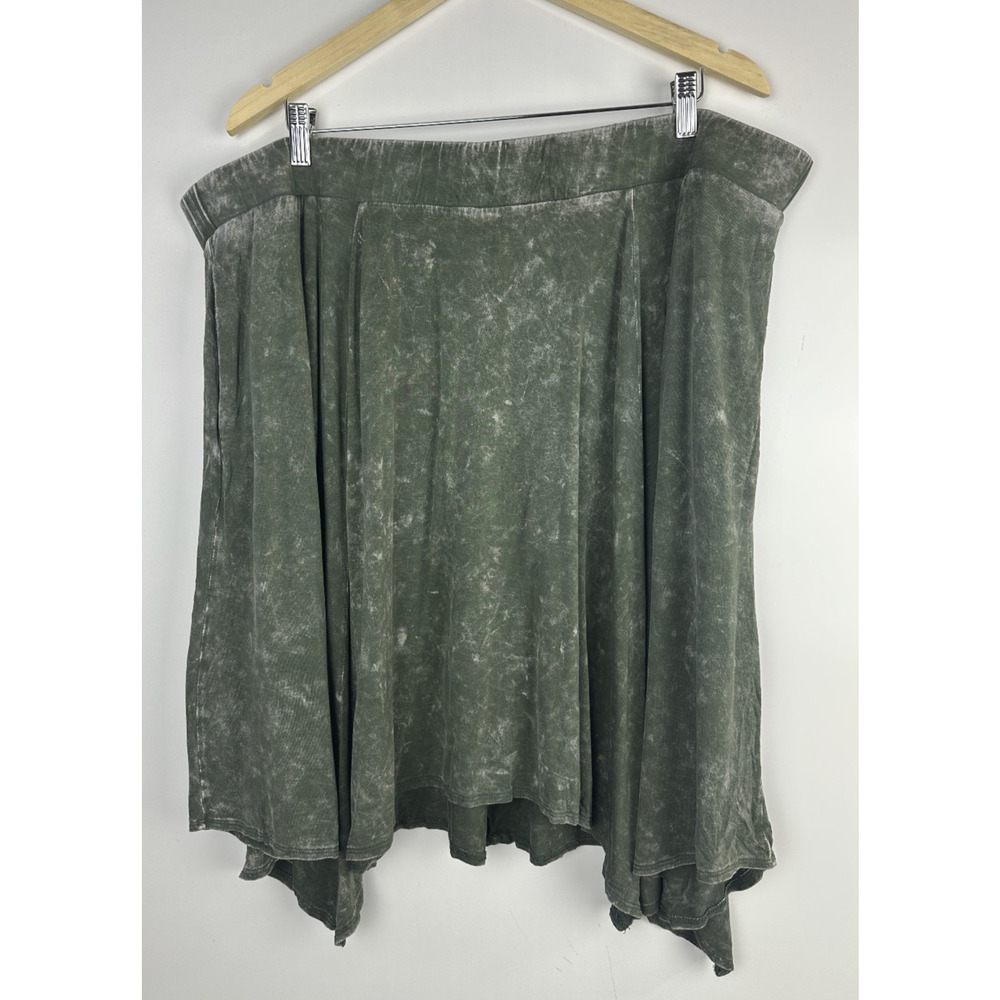 Torrid Handkerchief Mini Skirt Super Soft Washed Olive Plus Size 3 3X Grunge - Picture 2 of 11